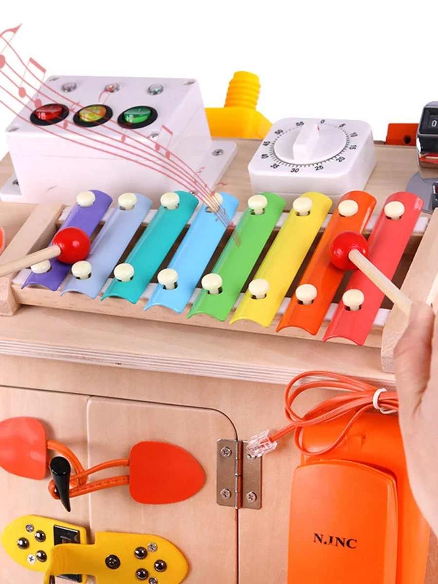 Early education toys busy house with lock puzzle baby baby steering wheel busy box