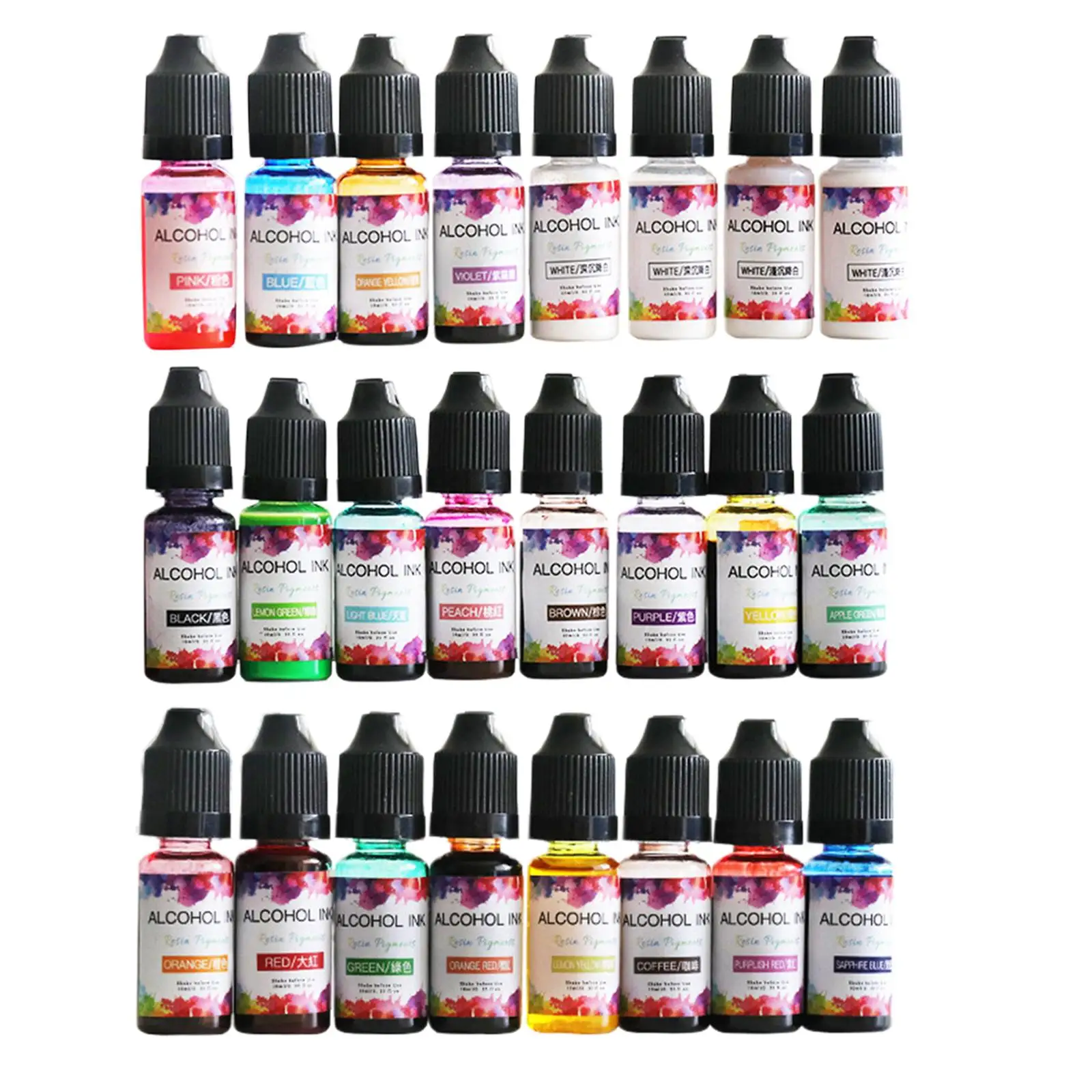26 Colors DIY Alcohol Ink Set Resin Diffusion Pigment Alcohol Ink Liquid Colorant Dye Making Epoxy Resin Colorant