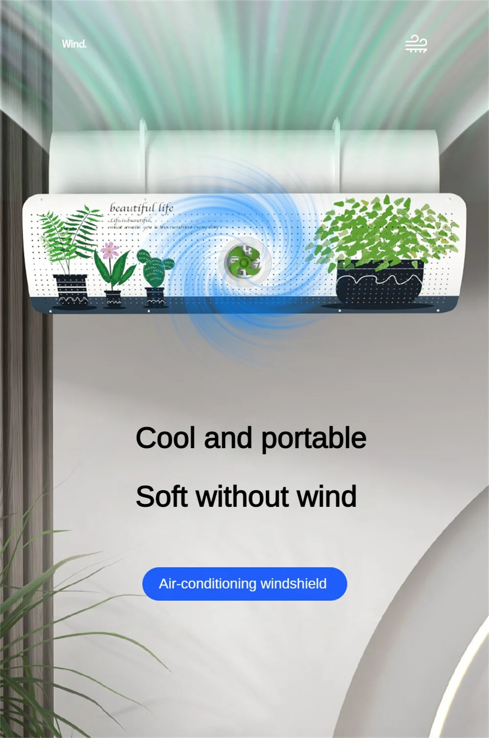 Description Picture 6 of itemAir Conditioner Wind Deflector For Baby Prevents Direct Blowing Cold Air Outlet Cover Adjustable Windshield Panel For Home Offic