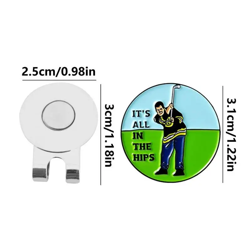 Meme Funny Golf Marker Magnetic Golf Hat Clip Ball Mark Dark Humor Caps Decor