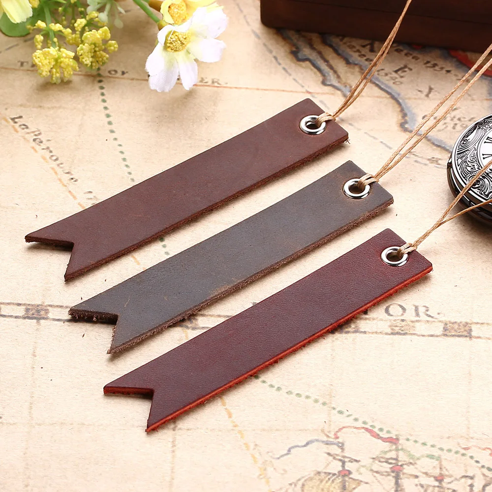 

Geometric Bookmark Genuine Leather 10x2 cm Brown Coffee Wine Red