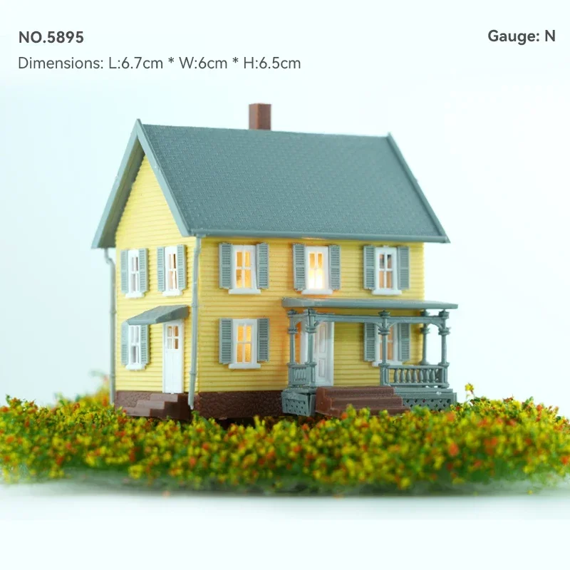 1pc 1:150 N Scale Model Dwelling House American Style Courtyard Model Scale Kit Building Material Diorama Train Railway Layout 5