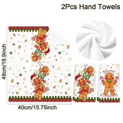 Festive Buffalo Plaid Christmas Kitchen Towels - Set of 2 Holiday Hand Towels (01)
