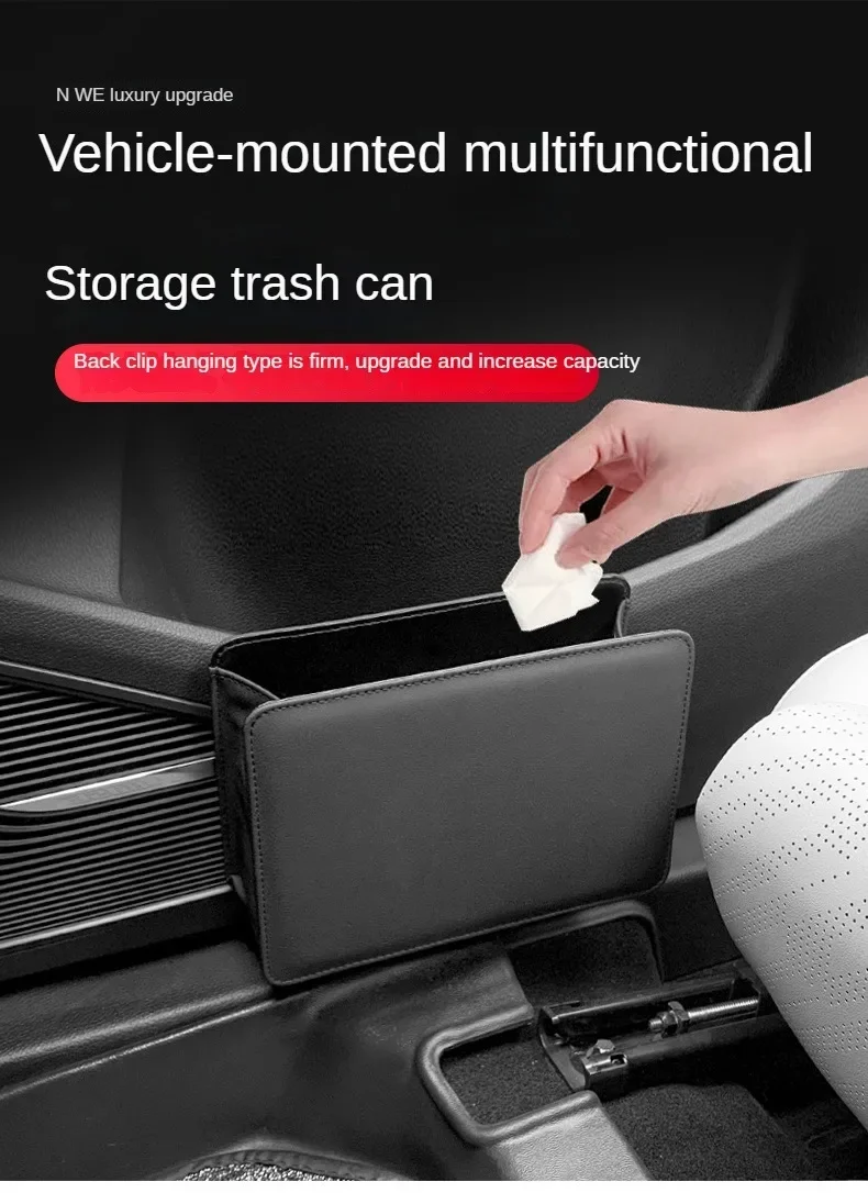 Car Trash Can – Foldable Car Storage Box & Seat Back Organizer Bag