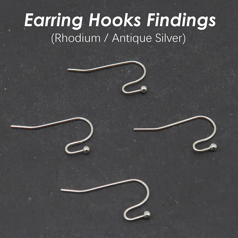 100 x Earring Hooks Silver Bronze Copper Earrings Wires Hypoallergenic Bulk  Wholesale Earwires Findings for Jewelry Making