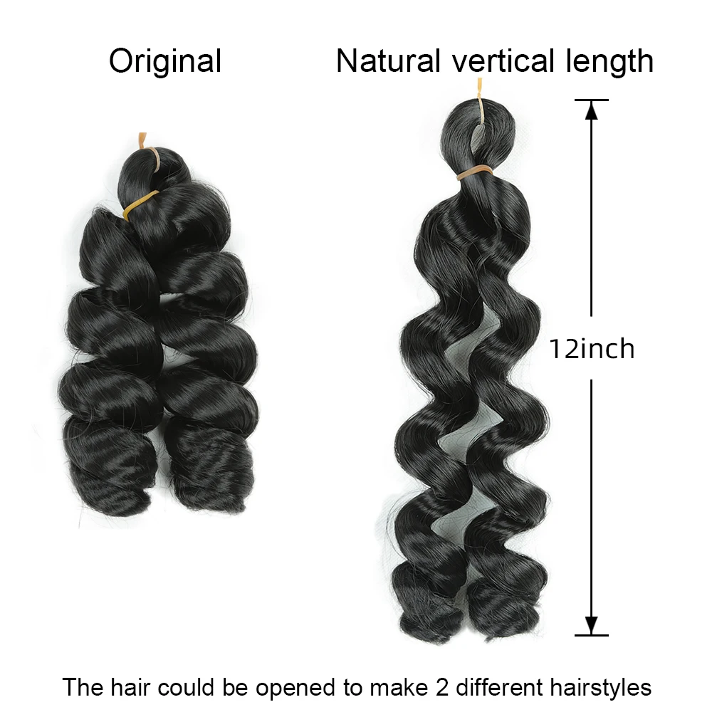 12 Inch French Curls Pre Stretched Braiding Hair Extensions Synthetic Hair Loose Deep Wave Crochet Braids for Women 6
