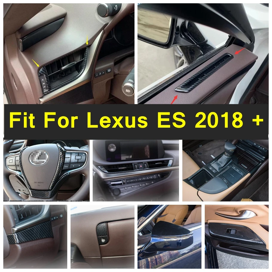 

Car Styling Side Air Conditioning AC Outlet Vent Frame Cover Trim For Lexus ES 2018 - 2023 ABS Carbon Fiber Look Accessories