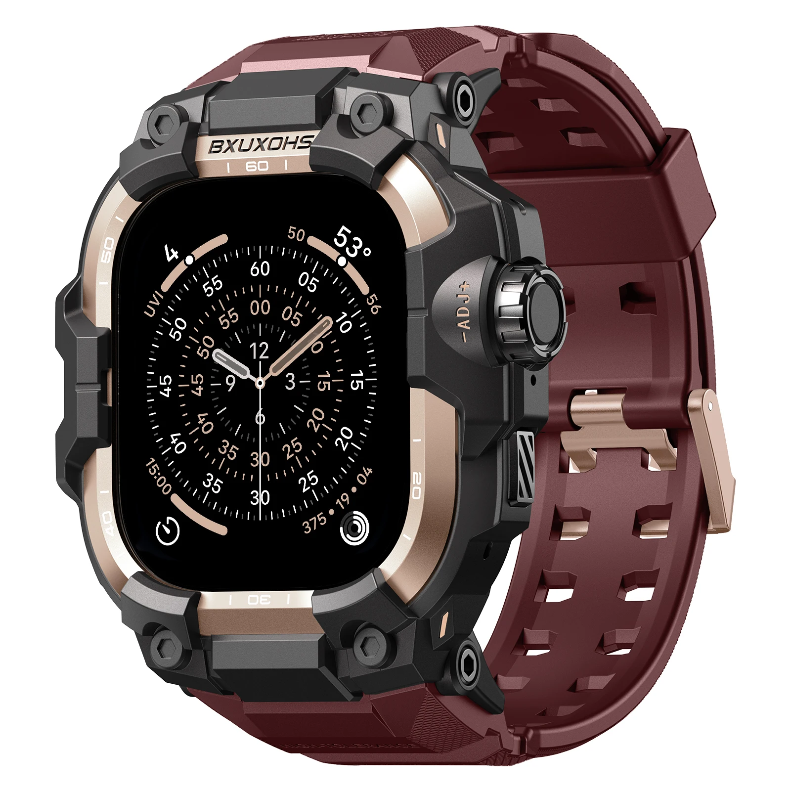 Enhanced Metal Case with Rubber Strap for Smartwatch Bands – Premium Silicone Bracelet
