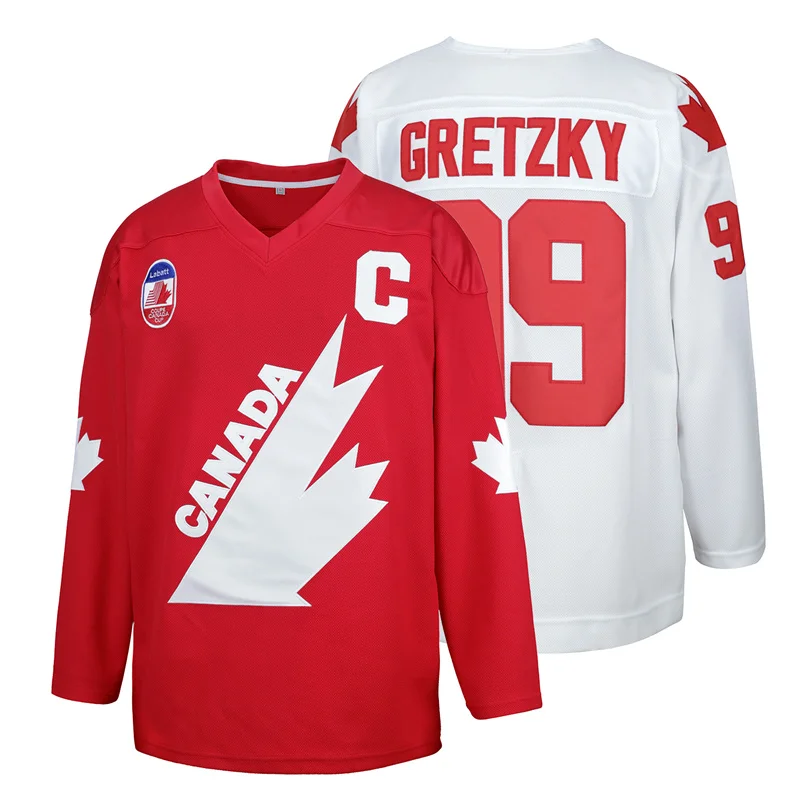 1991 Coupe Team Canada Cup 99 Gretzky Retro Ice Hockey Jersey Keep Warm cloth