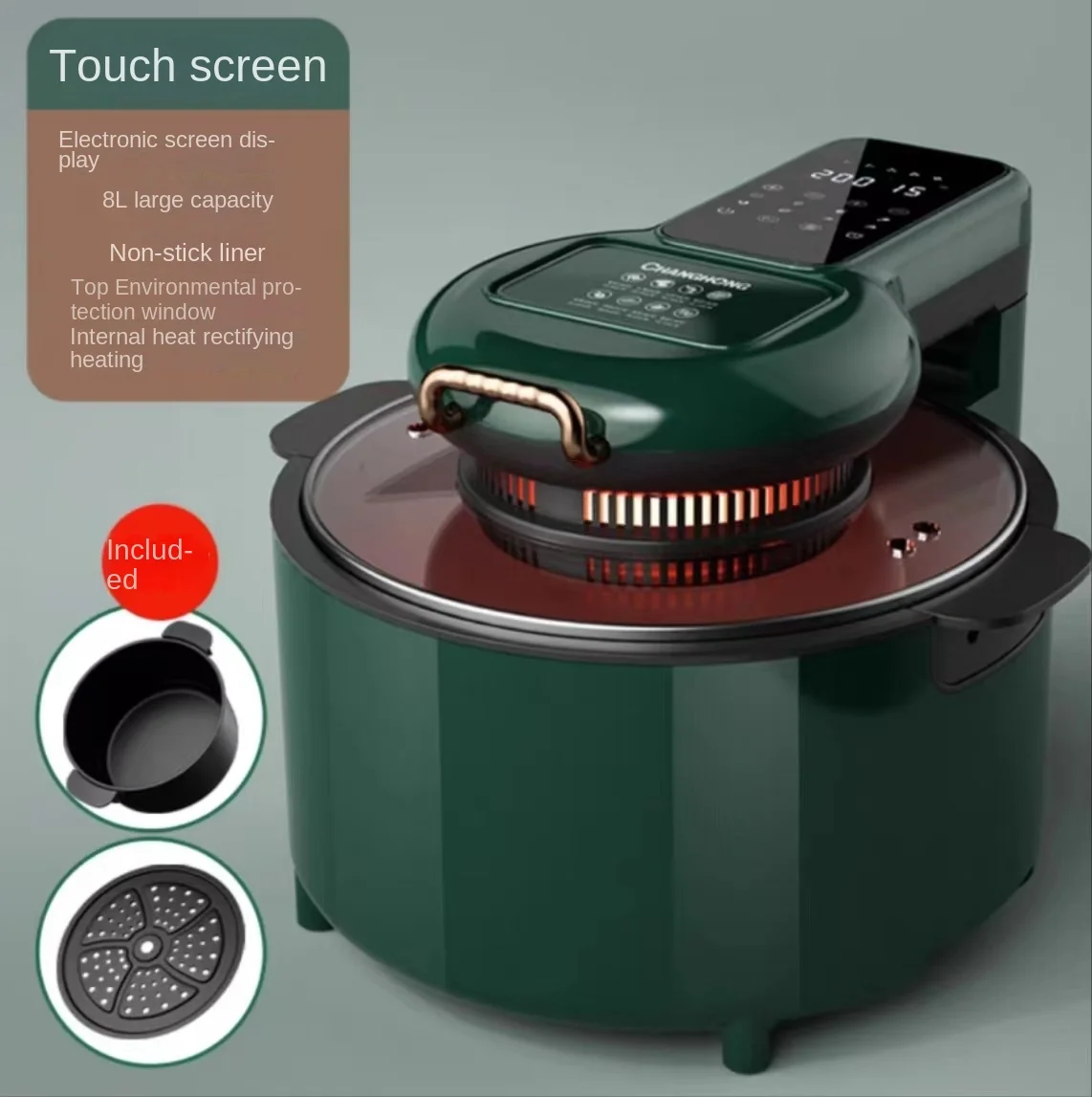 다목적 및 손쉬운 무연 에어프라이어, 간편한 조리, 4.5L 용량, 디지털 터치 스크린, 인기 급상승 