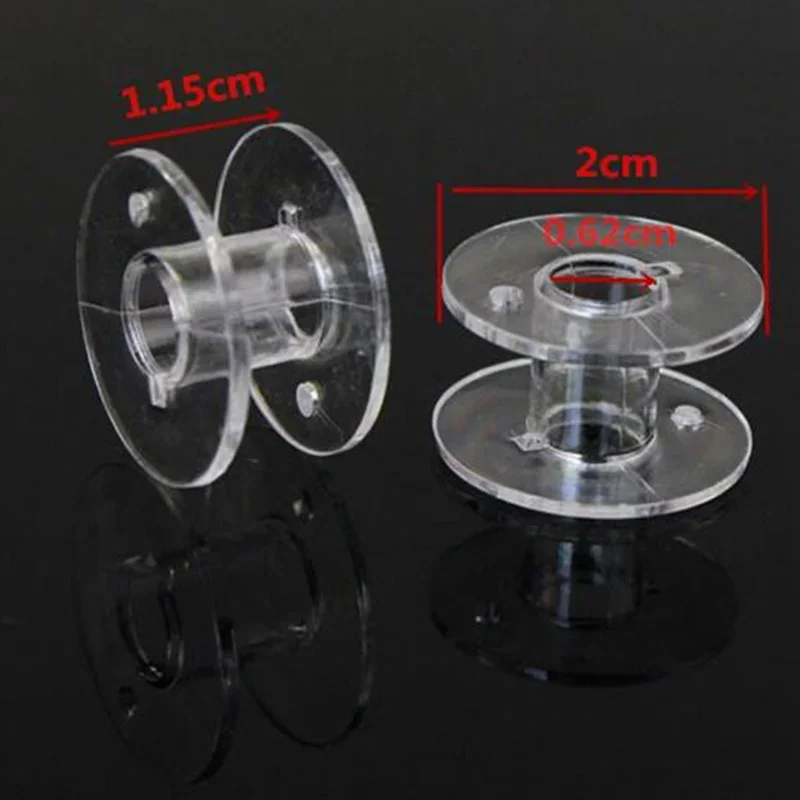 Sewing Accessories 25Pcs Clear Sewing Machine Bobbins Spools Empty Plastic Storage Box For Home
