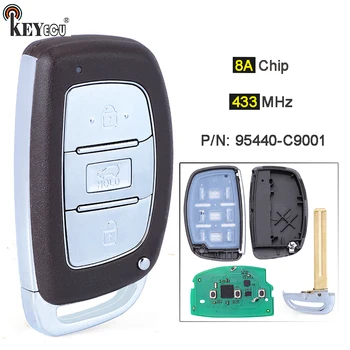 Keyforkess 433MHz 8A Chip p/n: sostituzione pulsante muslimah 3 Keyless-Go Smart Remote Key Fob per Hyundai IX25 Creta prima-2017