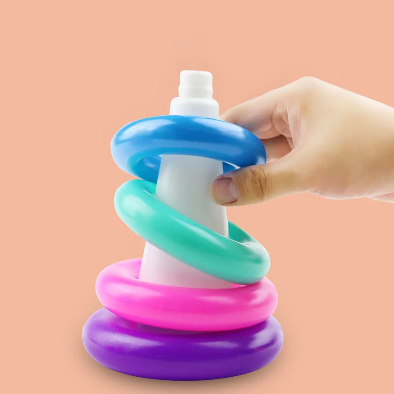 Stacking Toys Rainbow Stacking Duck Rings & Blocks Montessori Learning Toys for Toddlers STEM Color Recognition Educational Games