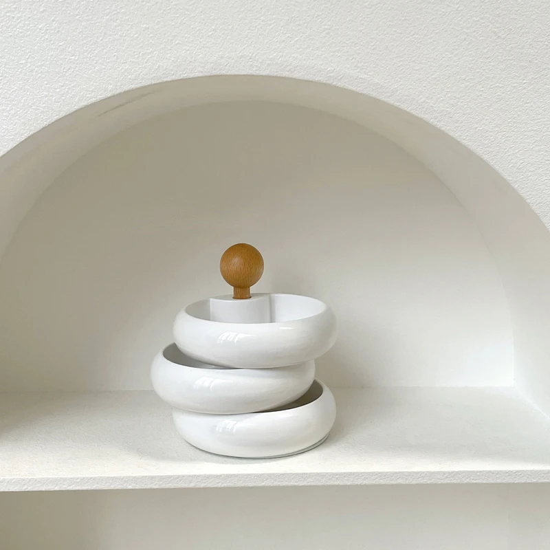 

Storage Box Wooden Handle Jewelry Storage Box Can Rotate Multi-layer Decor Ornaments Desktop Storage Jewelry Drawer Organizer