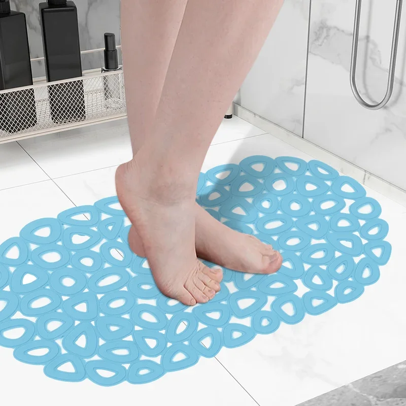 Bathroom Non-Slip Waterproof Mat With Suction Cup Quick Drain Bath Rug Bathroom Massage Ring Shower Mat Ellipses Hole Carpet bathroom mat,absorbent bathroom mat,bathroom floor mat,bath mat,anti slip mat