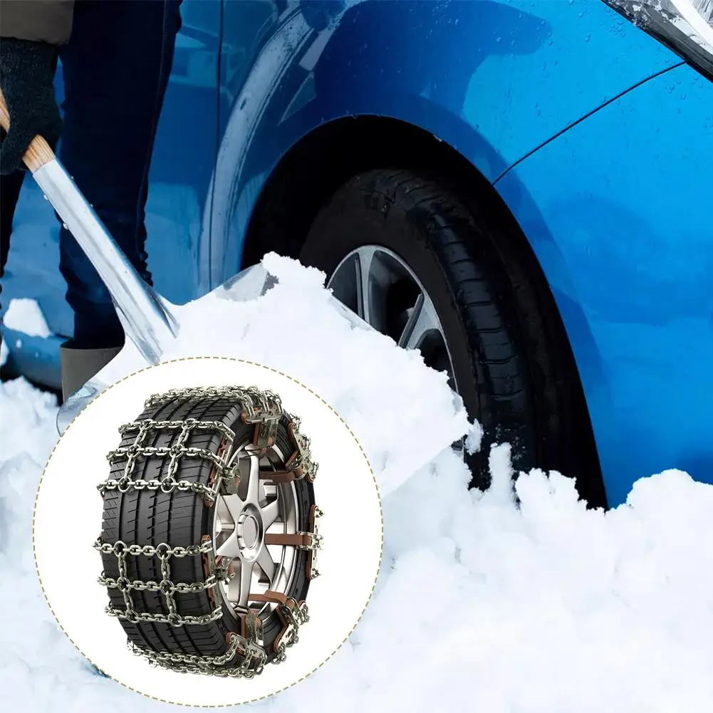 Car Tire Snow Chains Auto Tire Anti-skid Chain Snow Mud Sand Metal Anti-skid Chain 165-265mmm for Car SUV Tires N K7T0