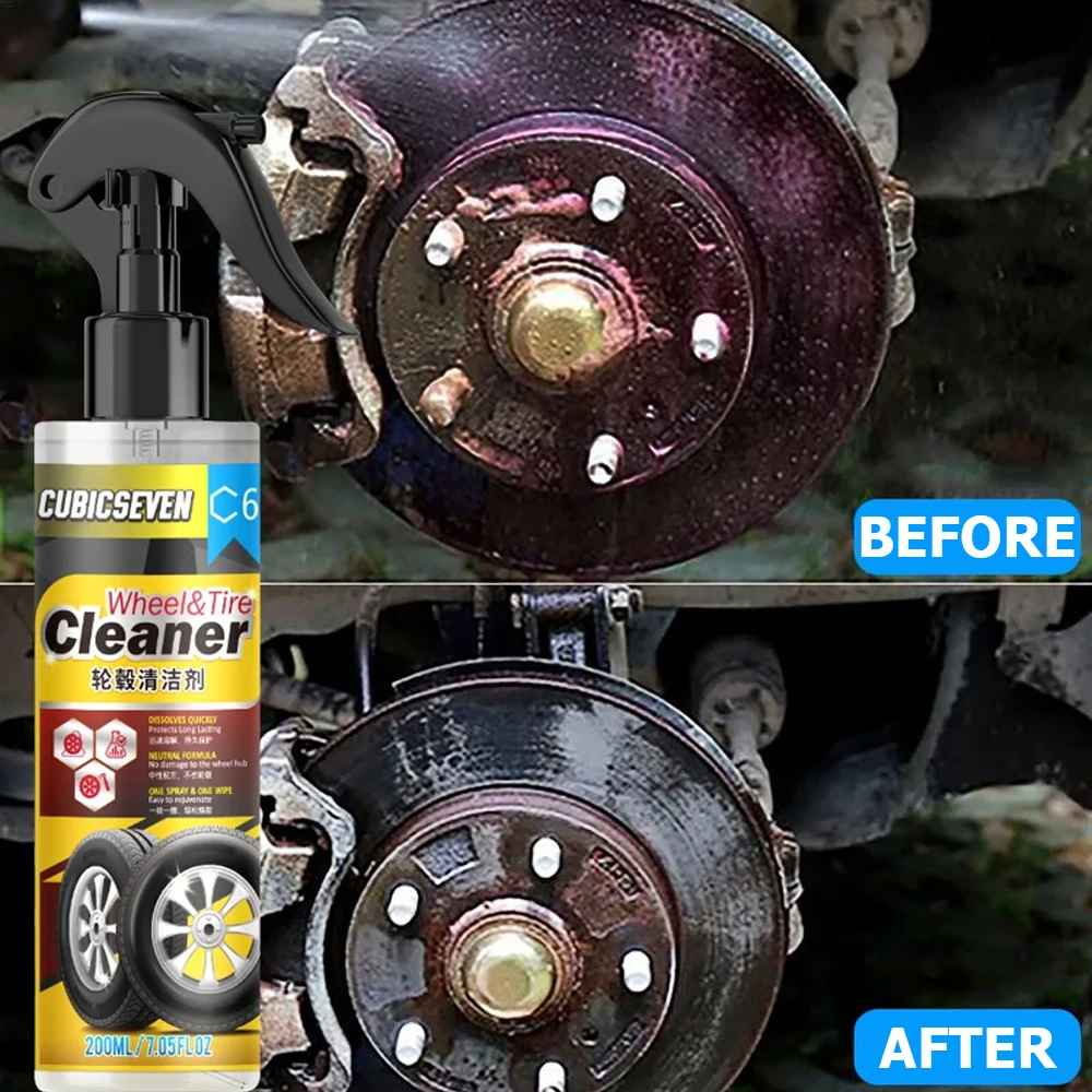 200ml Car Iron Powder Remover Dust Rust Cleaner Auto Wheel Hub Rust Prevention Spray Paint Care Brake Cleaner Car Accessories