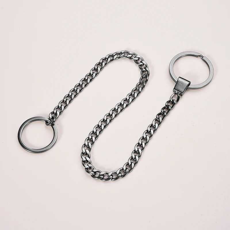 小物 215cm WACKEY crazy long long l chain 40cm Long Stainless Steel Key Chains Punk Street Big Ring