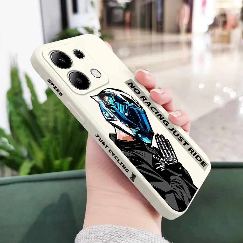 Motorcycle Boy Liquid Silicone Phone Case