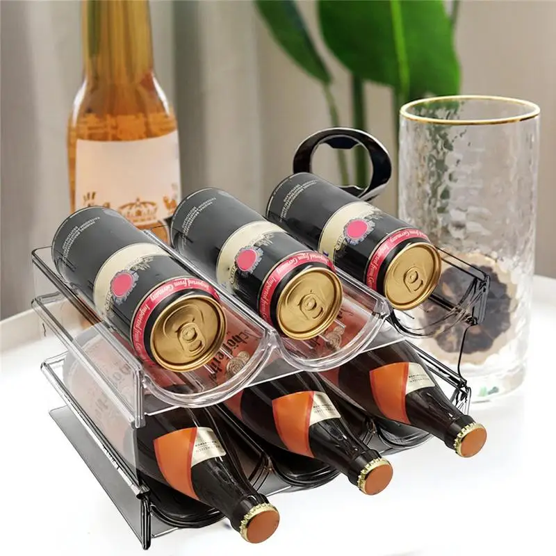 

Water Bottle Organizer Durable ABS Wine Fridge Rack Organizer Mutifunctional Wine Bottle Beverage Rack For Bar And Hotels