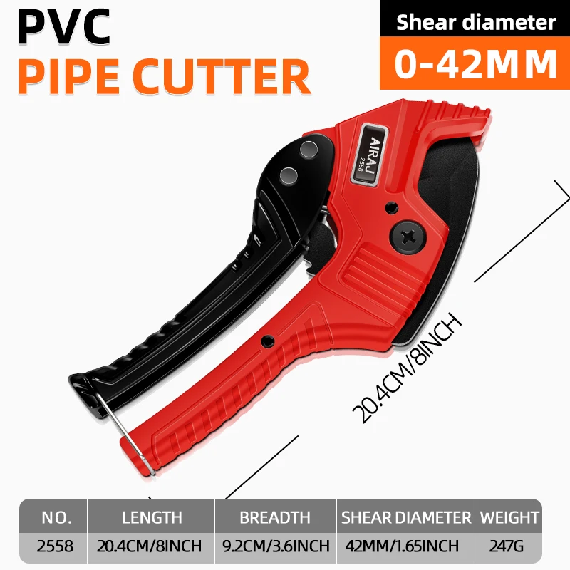 AIRAJ Pex 커터 42mm Pex 파이프 Cutte PEX 튜브 커터 8 인치 Sk5 PEX 파이프 절단 도구 PEX PVC PPR 플라스틱 절단 핸드 툴