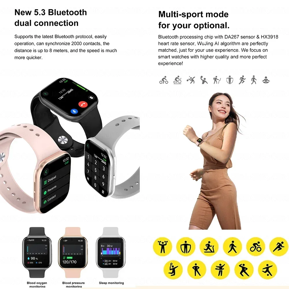 New Original For Apple Watch 10 32Gb Large Memory NFC Compass Bluetooth Call Video Playback Smart Watch 2.06 Inch AMOLED Screen 6