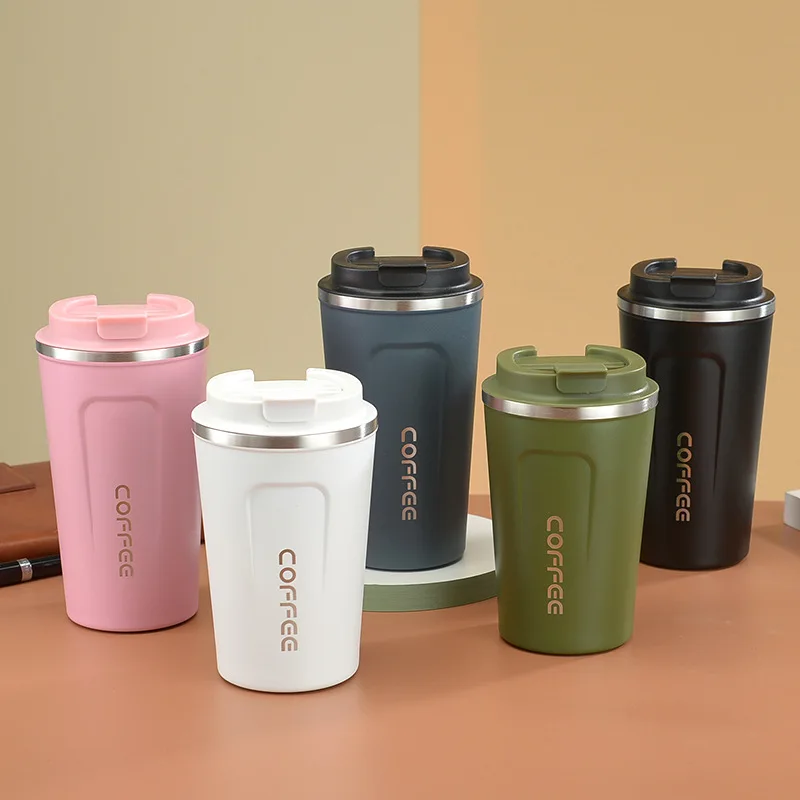 

380ml Double-Layer Insulated Cup With Lid 304 Stainless Steel Coffee Cup Creative Outdoor Leisure Portable Car Cup