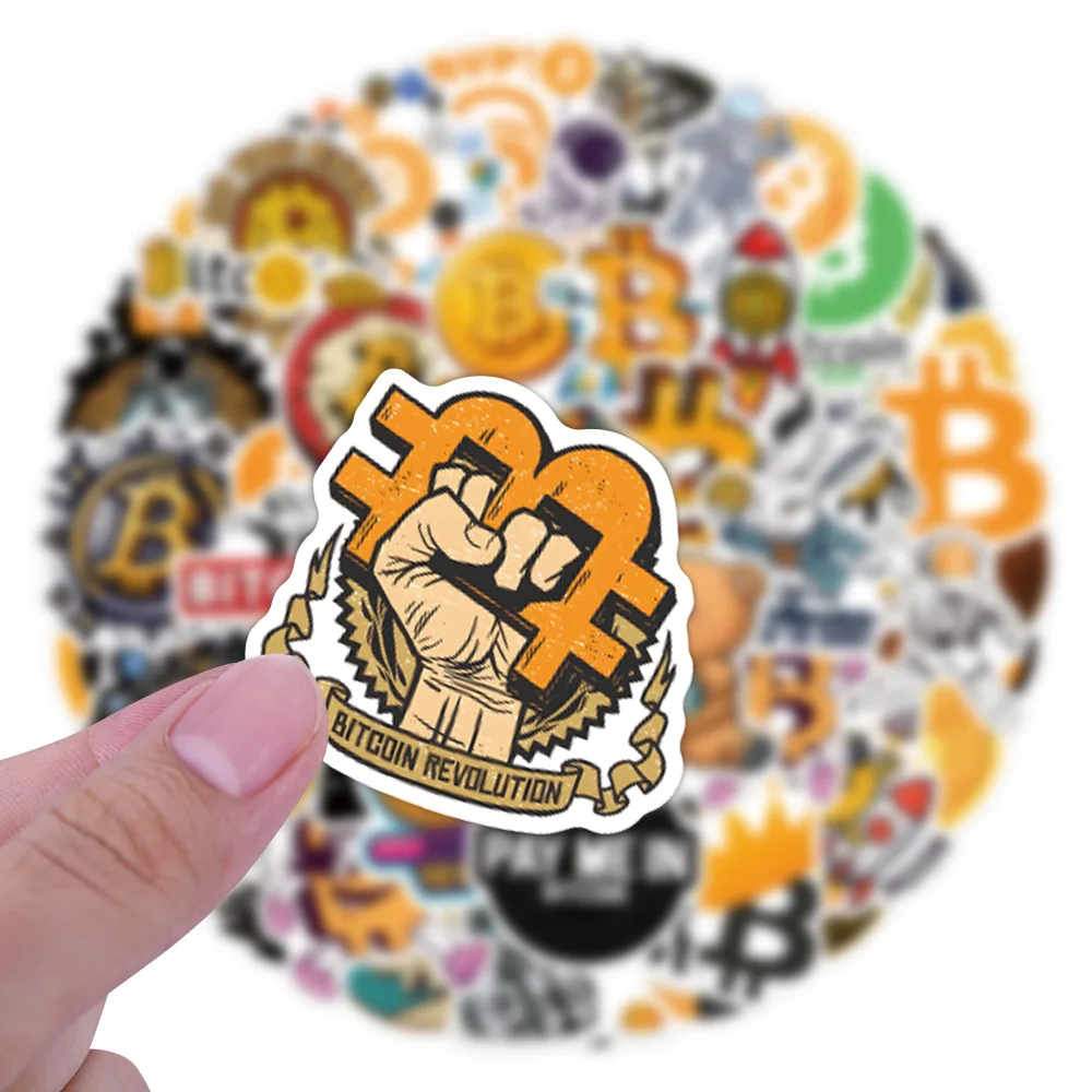 60PCS Bitcoin Digital Virtual Currency Waterproof Cartoon Stickers  Decoration Notebook Mobile Guitar Water Cup Suitcase Graffiti - AliExpress
