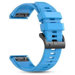 Premium Leather - Silicone Hybrid QuickFit Strap - 22/26mm Watchband Bracelet - 1pecs  QuickFit 26mm (A- Sky blue)