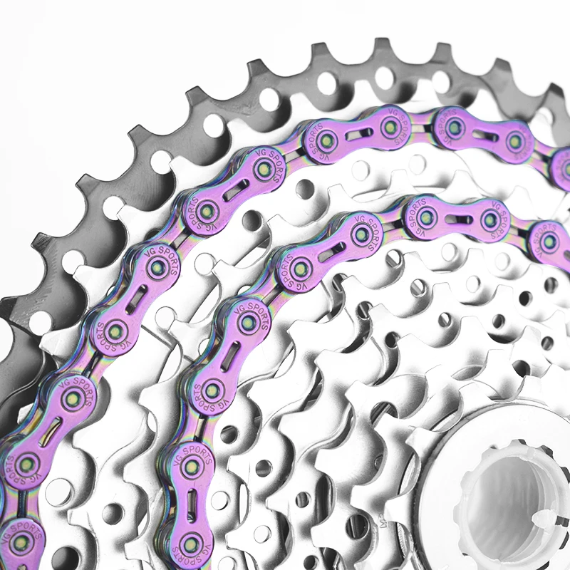 Bicycle chains bicycle chain VG Sports 8 9 10 11 12 Speed Bicycle Chain Silver Half/Full Hollow Ultralight 116L 10s 11s 12s Mountain Road Bike Chains Parts
