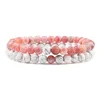 Ensemble de bracelets pour couple, charme en pierre naturelle œil de tigre et lave noire, bracelet extensible tendance, bracelet perlé de yoga, bijoux d'amitié, cadeau