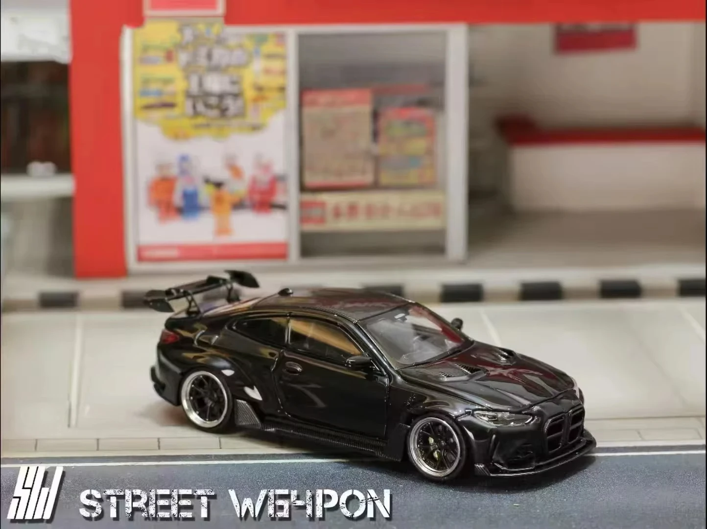 BMW M4 1/64 ミニカー STREET WARRIOR 1/64 STREET WARRIOR SW BMW M4 Black Diecast Models Car