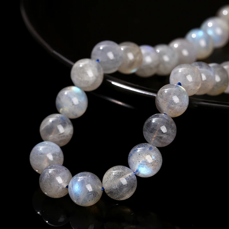 3A Natural Gray Moonstone Irisation Shiny Labradorite Fine Gems 4 6 8 10mm For Jewelry Making Diy Necklace Bracelet Accessory 4
