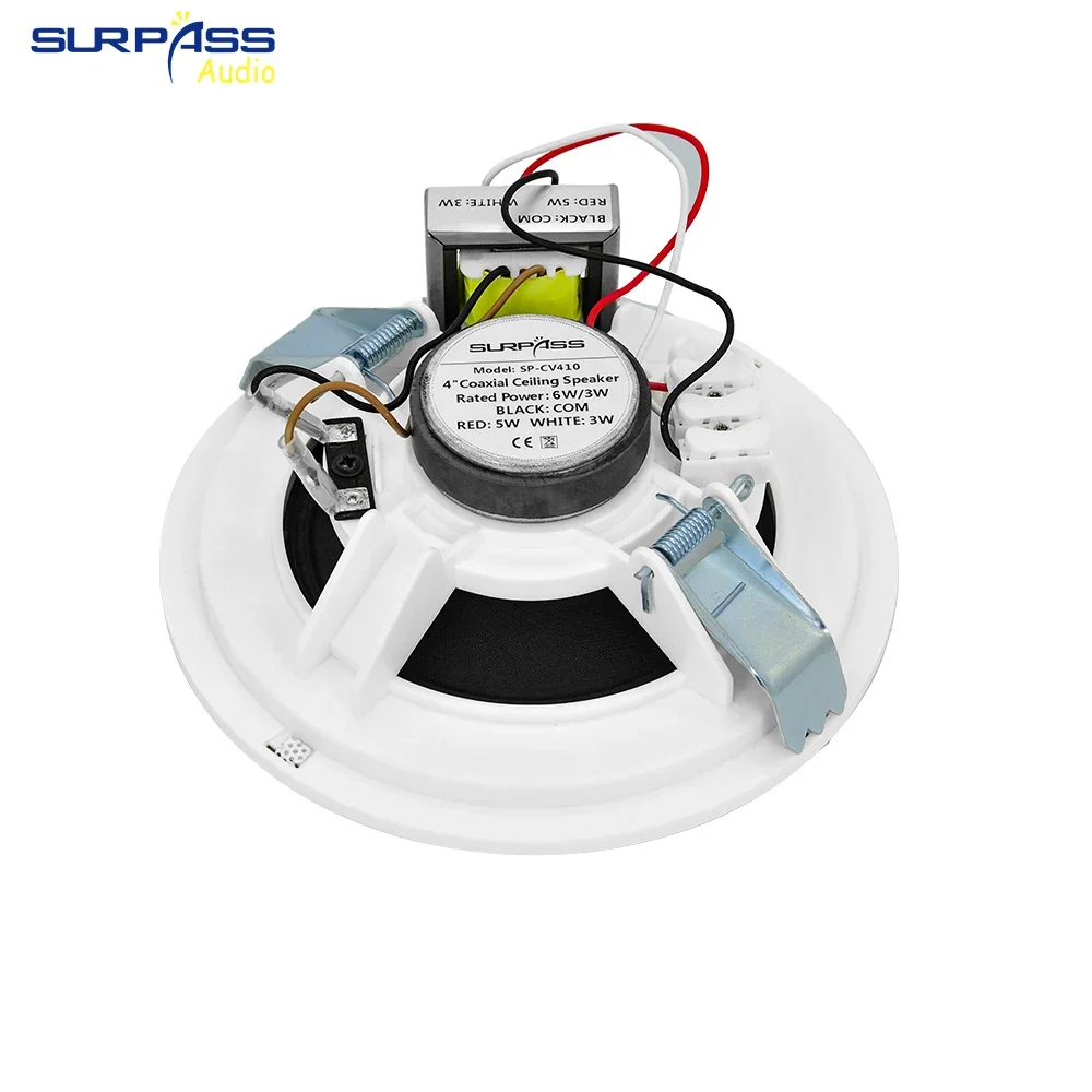 4Inch Ceiling Speaker 6W Professional Public Address System Loadspeaker Background Music Sound for Home Theater Cafe Shop School