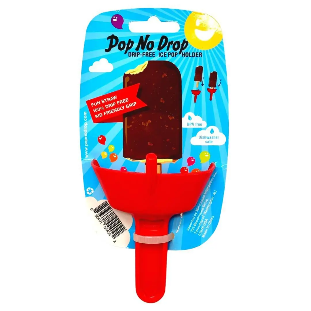 Popsicle holder Pop No Drop THE ORIGINAL Popsicle Ice Cream Leak Proof Holder Straw No Mess Portable