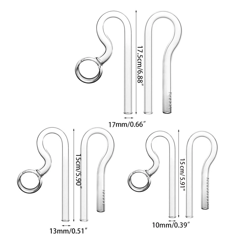 Glass Pipe Spin Outflow and Inflow 10mm 13mm 17mm for Aquarium Planted for