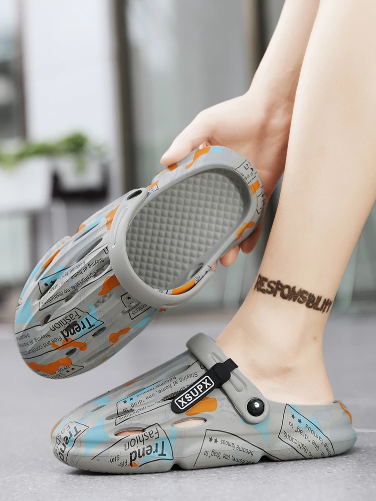 Slippers Beach Hollow Hole Man Platform Sandals Summer Men Casual Shoes Brand EVA Slides Outdoor Flip-Flops_voghion.com