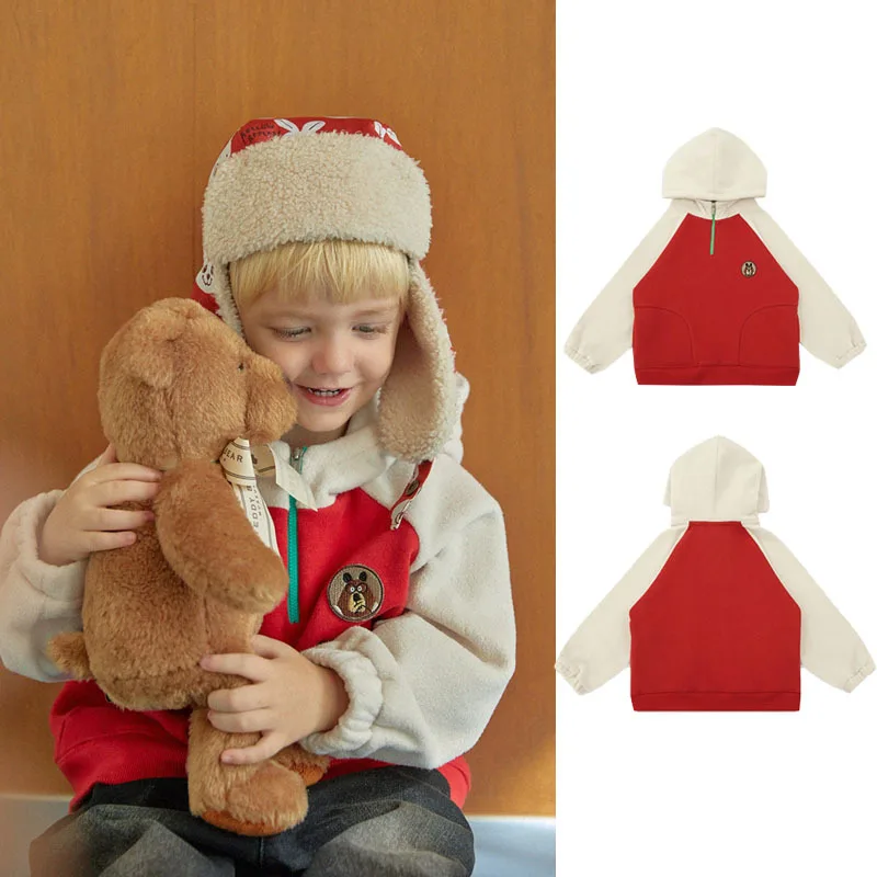 

PS Brand Autumn Winter Kids Polar Fleece Hoodies Sweaters for Boys Girls Sweatshirts Baby Toddler Tops Outwear Clothes