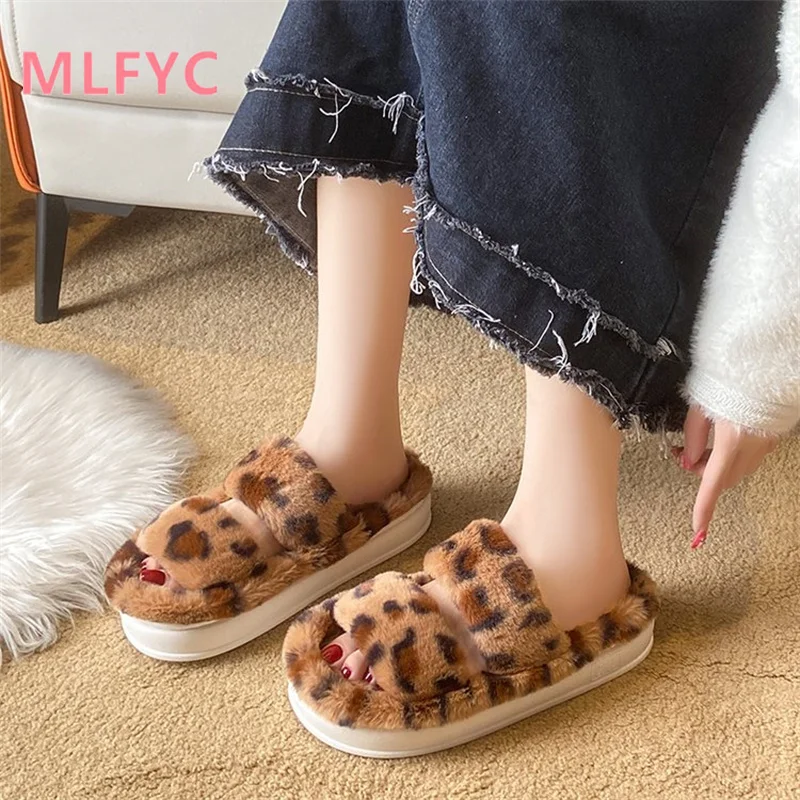 Mao Mao Slippers New Home Warm Fashion Indoor Cotton Slippers Women's Flat Bottom Casual Cotton Slippers Chaussure Femme