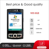 Original Unlocked N95 8GB 5MP WIFI Bluetooth FM radio Mobile Phone Russian Arabic Hebrew Keyboard Made in Finland