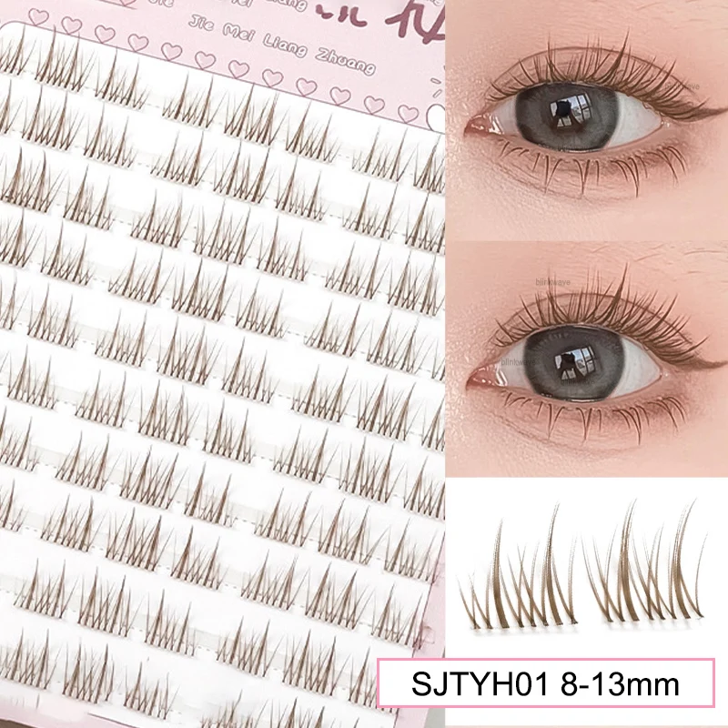 Sunflower Lashes - Brown Manga-Inspired Natural Soft Eyelashes, Large Capacity