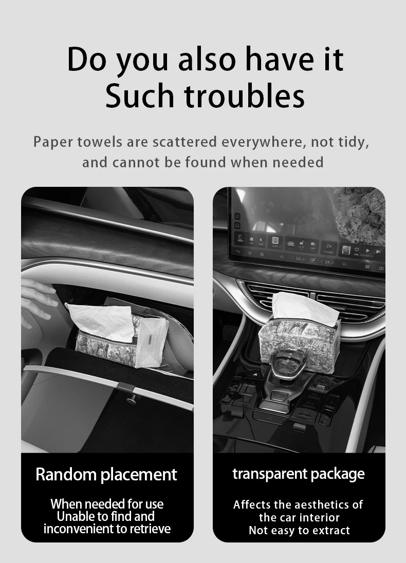 For BYD DENZA D9 Leather tissue bag Seat back sunshade tissue box Tissue storage