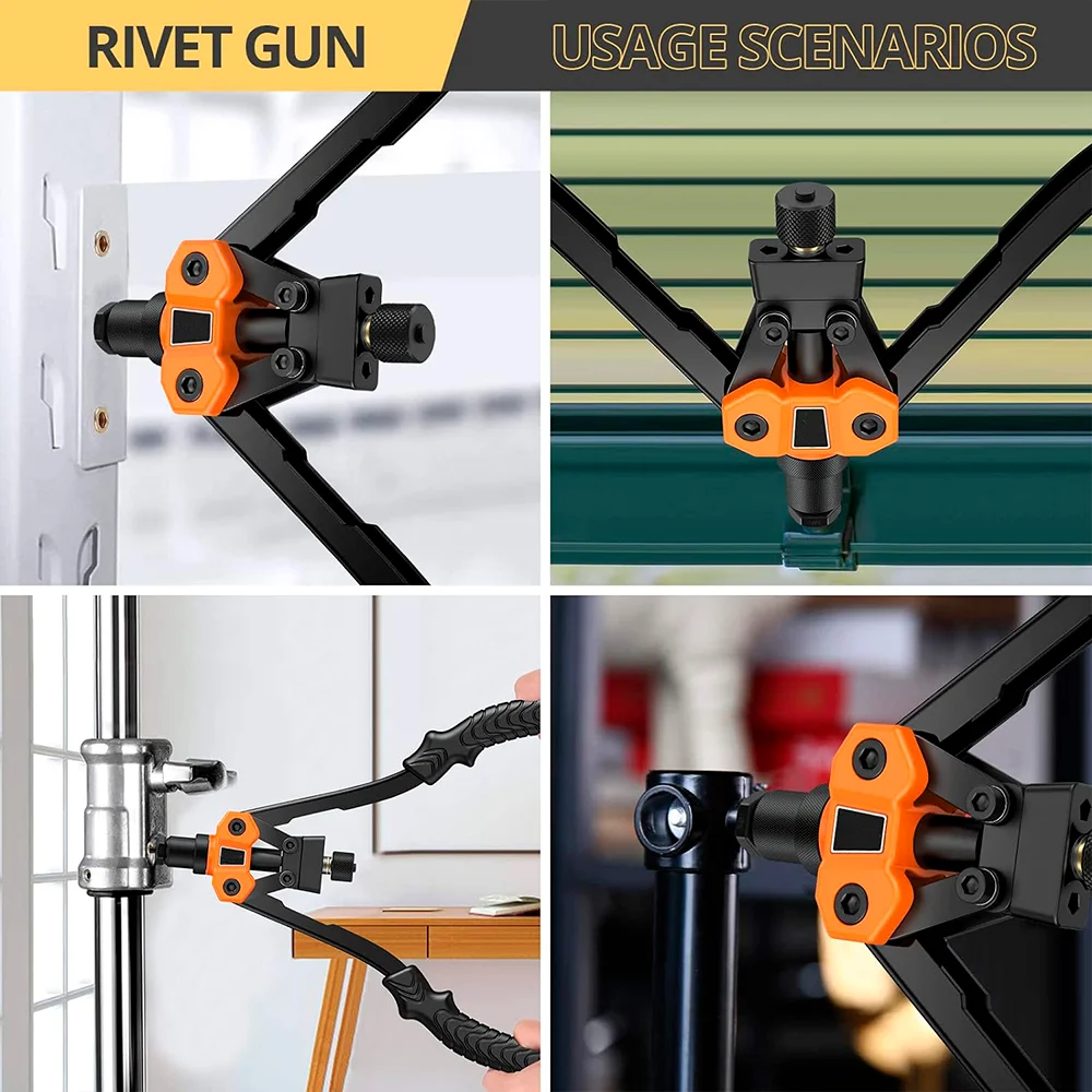 Manual Rivet Nut Gun Home DIY Nut Riveting Tools M3 M4 M5 M6 M8 M10 Double Handle Cordless Riveting Machine