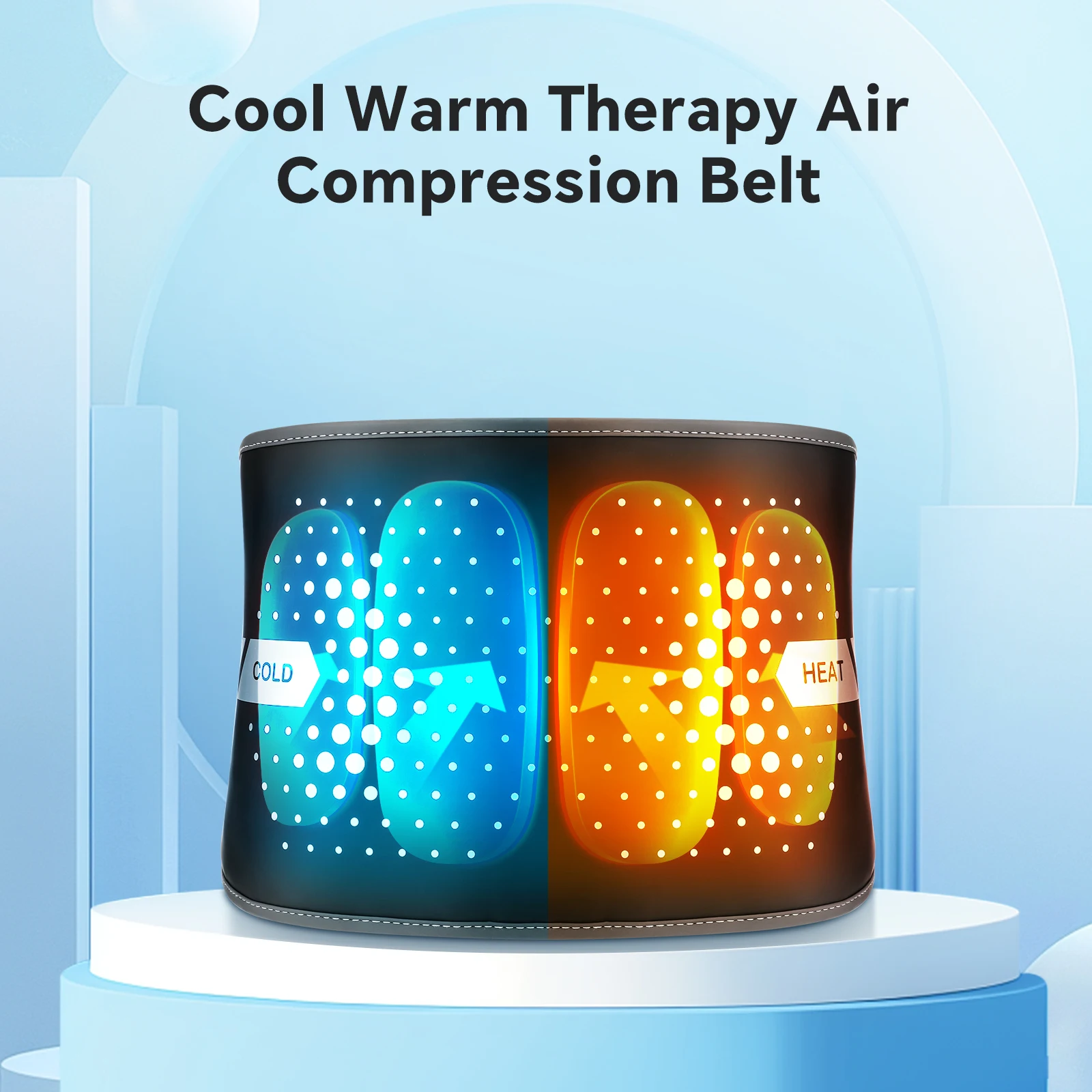Cordless Warm & Cold Compress Air Compression Waist Belt Heating & Ice Pack Therapy Waist Massage Belt Back Lumbar Support Brace