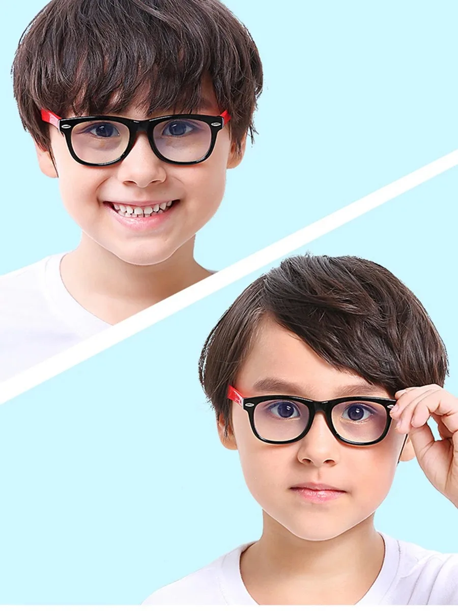 Anti Blue Light Kids Glasses TR90 Filter Soft Frame Computer Optical Frame Reflective Blocking