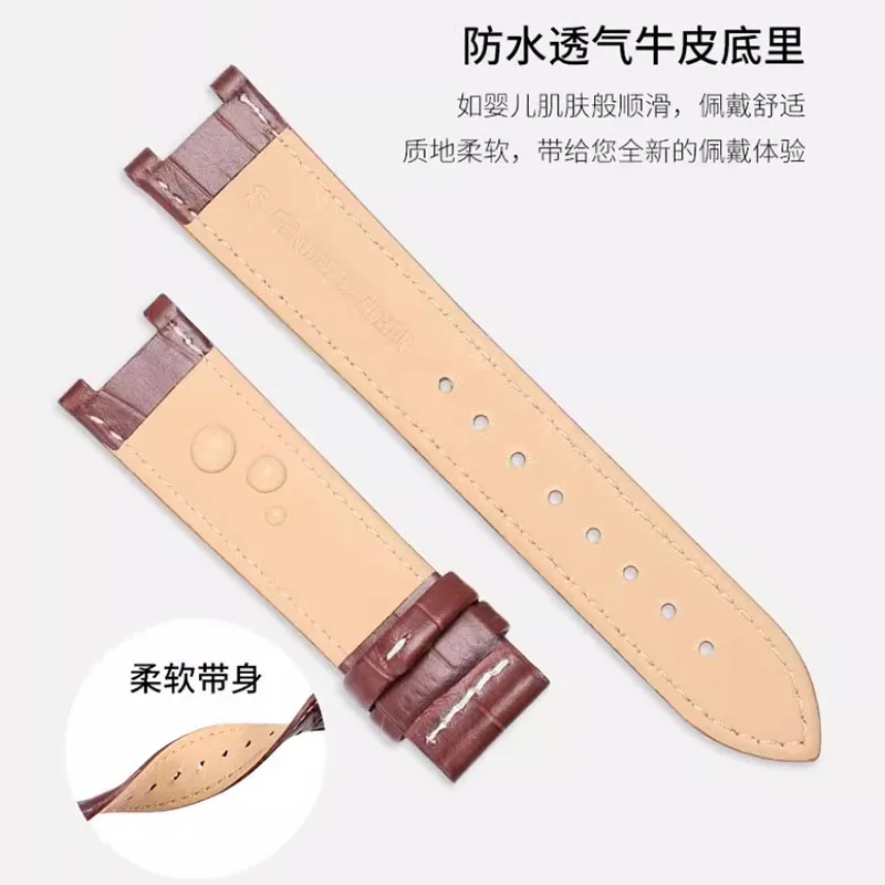 Premium Leather Watch Strap - Notch Cowhide Calfskin Bands (18x10mm & 20x12mm)