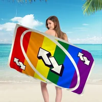 UNO Reverse Card Towel Microfiber Beach Towel Absorbent Quick dry Soft Yoga Swimming Resort Mountain Climbing Towel 1