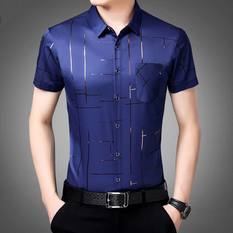 Men's Smart Casual Plaid Long Sleeve Shirt - Stylish Lapel Design