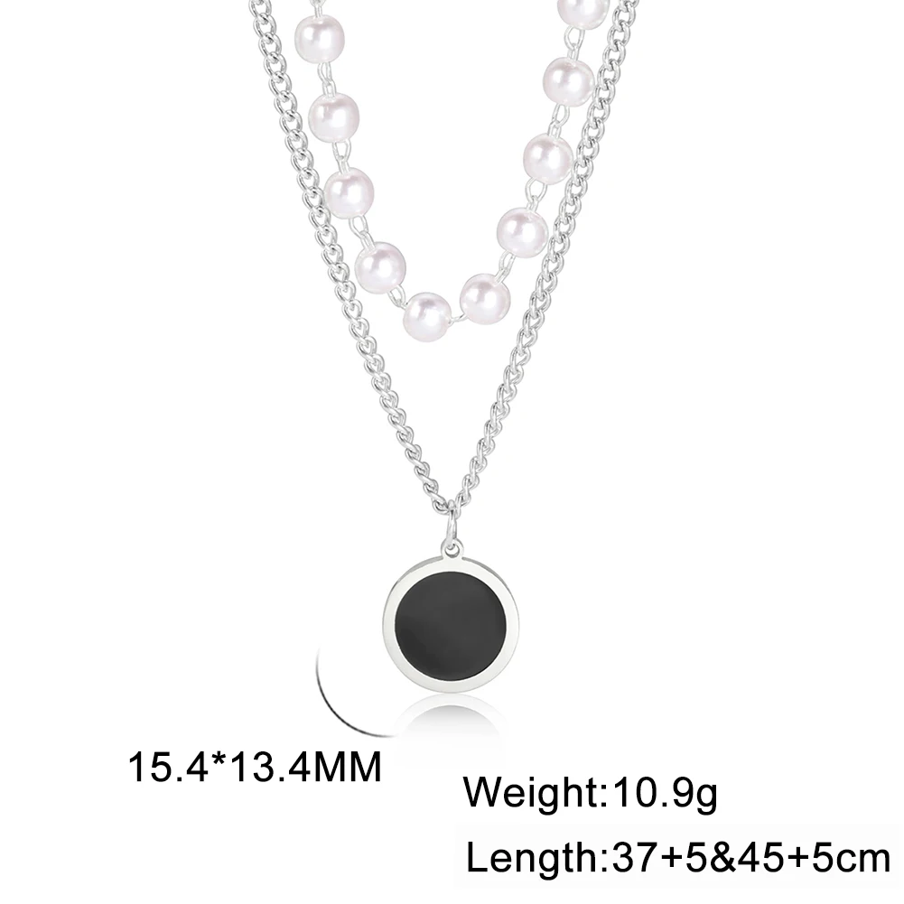 Collana con farfalla di perle in acciaio inossidabile / Gioielli