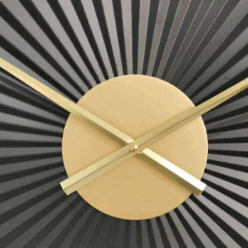 Creative Living Room Wall Clocks Bedroom Luxury Stereoscopic Fanshaped Metal Pointer Wall Clocks Modern Simple Home Decoration 5